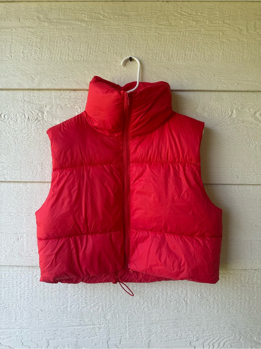 Red puffer vest